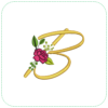 Chic Letter 'B' with a Delicate Rose EMB