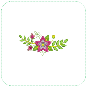 Single Flower with Detailed Leaves EMB