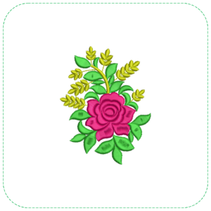 Lovely Flower with Detailed Leaves EMB