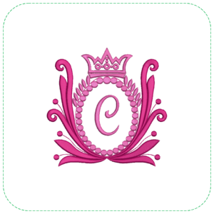 Elegant Letter 'C' with a Gorgeous Rose EMB