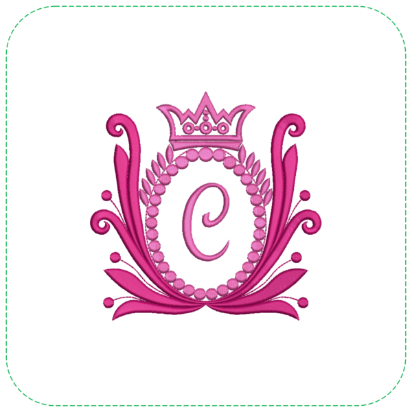 Elegant Letter 'C' with a Gorgeous Rose EMB