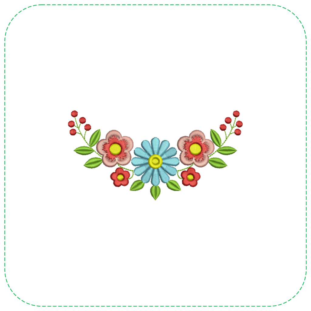 Harmonious Multi-Colored Flowers EMB