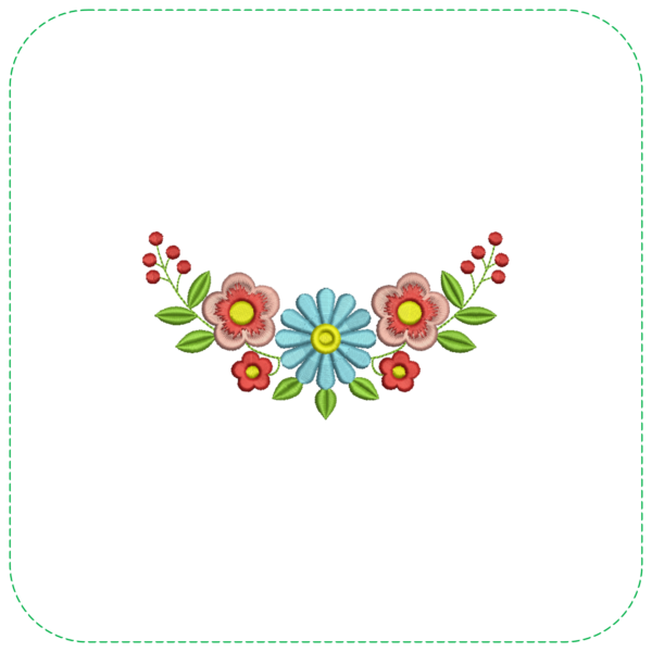 Harmonious Multi-Colored Flowers EMB