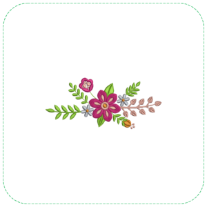 Detailed Flower with Leaves EMB – Nature’s Beauty